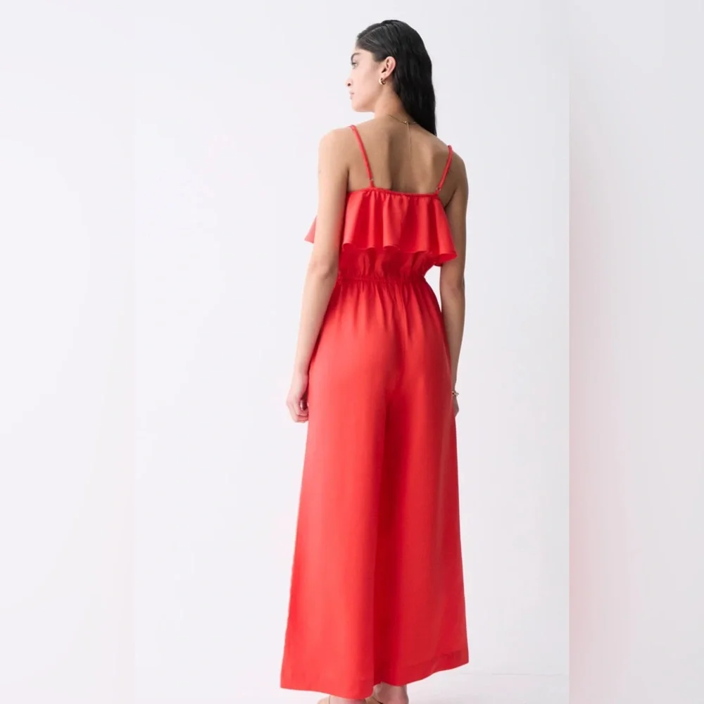 Deluc Red Ruffle Jumpsuit - Picture 2 of 8